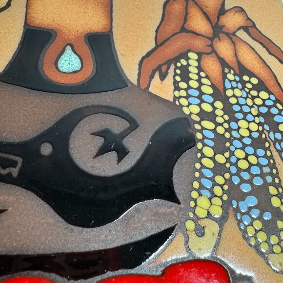 Masterworks Handcrafted Ceramic Tile Trivet Southwestern Design & Chili Peppers - Picture 5 of 8